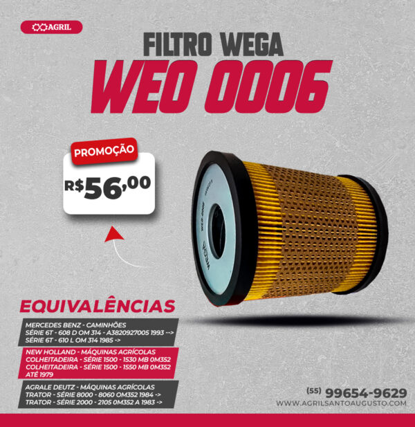 Filtro De Óleo Wega Weo 0006 - Image 4